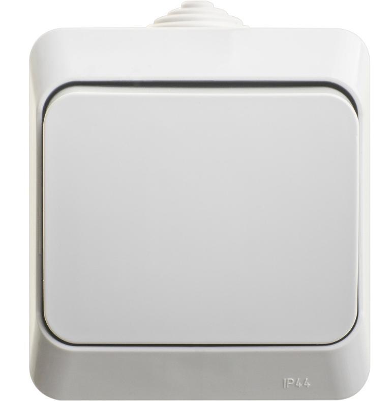 Schneider Electric  ЭТЮД  Серый  Переключатель 1-клавишный IP44 открытая установка BA10-046C