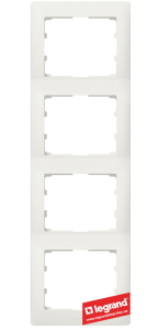 Legrand  Galea Life  Жемчужно-Белый Рамка 4-местная, вертикальная  Pearl GL 771508