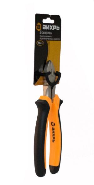 Кусачки/бокорезы 200мм никелированные,двухкомпонентные рукоятки  Вихрь