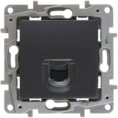 Legrand  Etika  Антрацит Розетка механизм компьютерная RJ45 категория  6 UTP 672653