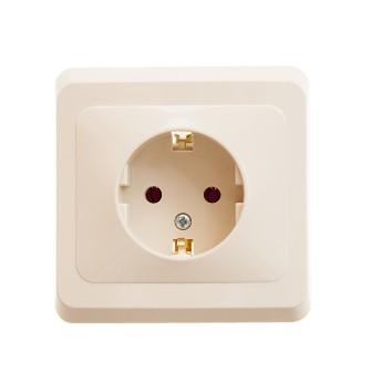 Schneider Electric Этюд  Крем  Розетка 1-местная скрытая установка с заземляющими контактами PC16-003K
