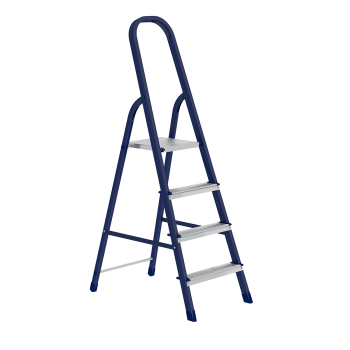 Стремянка 4 ступени СИБРТЕХ  стальная, 81 см оцинкованные ступени