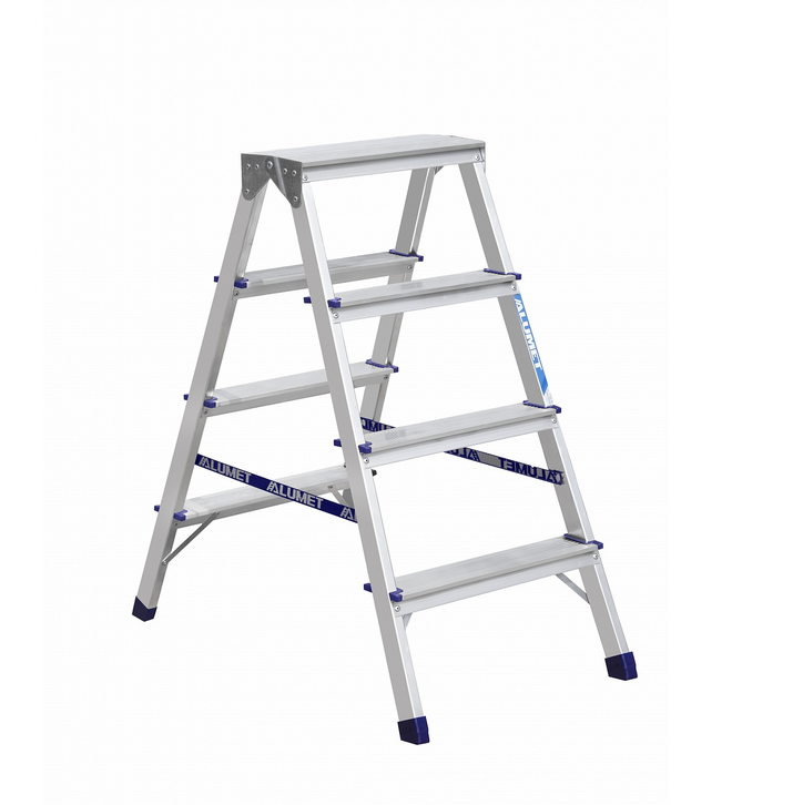 Стремянка 4 ступени, алюминий 85см двухсторонняя Алюмет AD7204