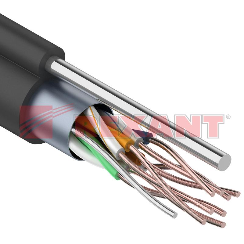 FTP 4PR 24AWG CAT5e 305м OUTDOOR + ТРОС*1 REXANT кабель 01-0144