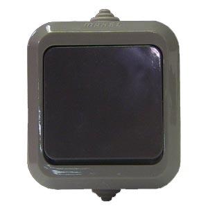 Makel  Менекше Серый Выключатель 1-клавишный проходной IP44. открытая установка 18100