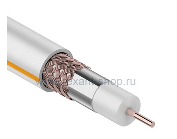 SAT 50 M, Cu/Al/Cu, (75%), 75 Ом, белый  REXANT кабель бухта100м 01-2401