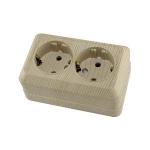 Колодка TDM "Эко" 2 розетки 2П+З 16А 250В, сосна