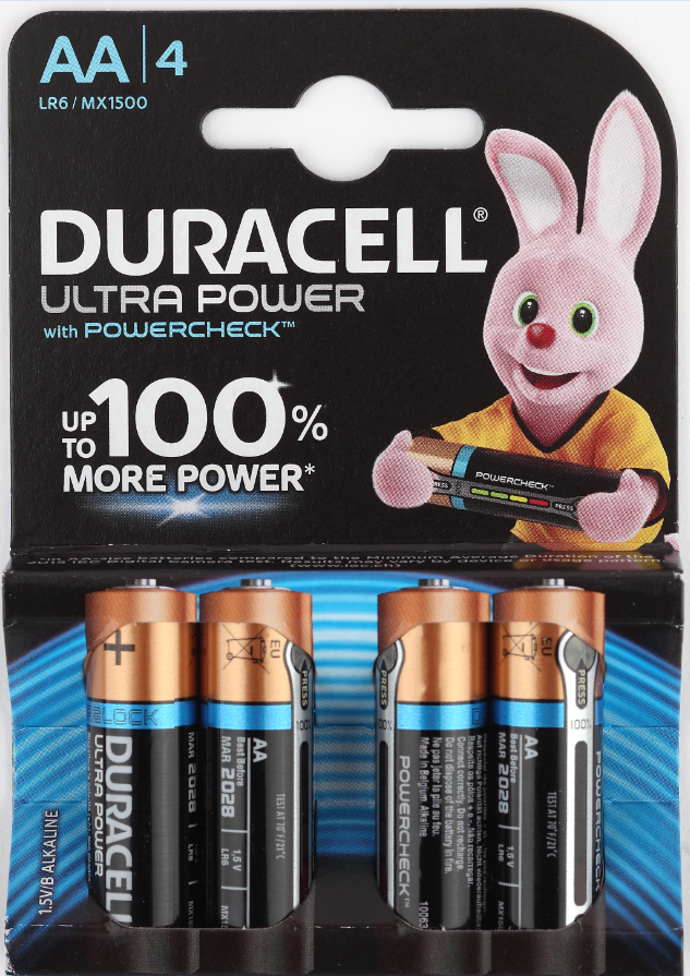 Элемент питания DURACELL MX1500/LR6 Ultra Power BP4 (кратно 4)