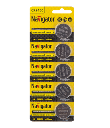 Элемент питания Navigator NBT-CR2450-BP5 94 766 (кратно 5)