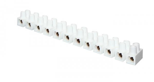 Клеммная колодка 12mm 16А полистирол белая (уп.10шт.) EKF