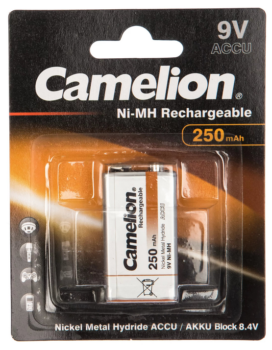 Аккумулятор Camelion 9V-250mAh Ni-Mh BL-1 (NH-9V250BP1)