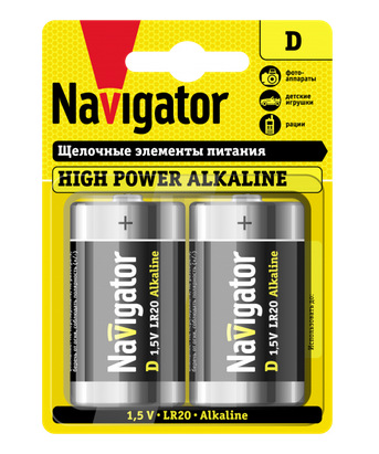 Элемент питания Navigator NBT-NE-LR20-BP2 94 755 (кратно 2)