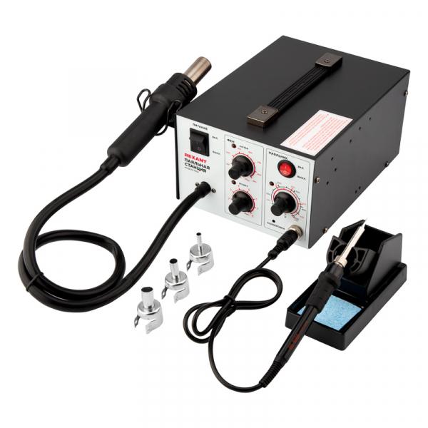 Паяльная станция (паяльник+термофен) 150-500 °С (R852) REXANT 12-0723