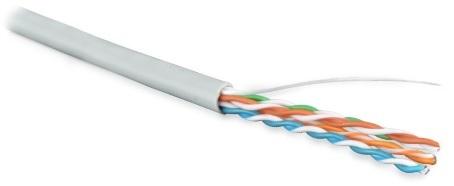 UUTP4-C5E-S24-IN-PVC-GY-305 (305 м) кабель витая пара, неэкранированная U/UTP, категория 5e, 4 пары (24 AWG), одножильный (solid), PVC, -20°C – +75°C, серый