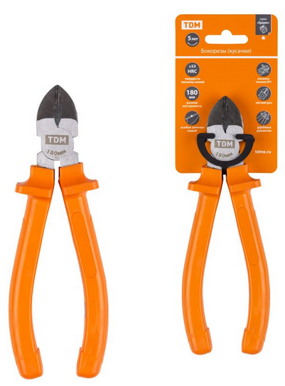 Пассатижи/плоскогубцы 180 мм с пластиковыми рукоятками, углеродистая сталь, серия "Гранит" TDM