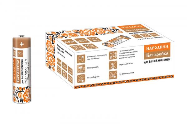 Элемент питания TDM R03 AAA Zinc Carbon 1,5V SH-4 Народный