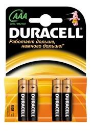 Элемент питания DURACELL MN2400/LR03 BP4 (кратно 4)