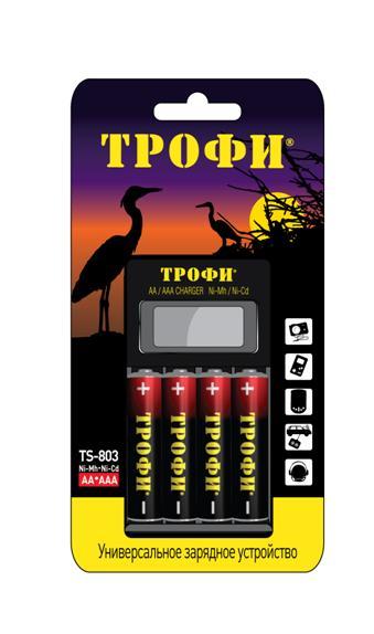 Зарядное устройство ТРОФИ TR-803  LCD, 4 слота