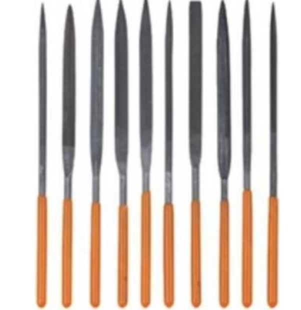 Набор надфилей 10 шт, Ø4 мм, длина 160 мм, пластиковая рукоятка, "Рубин" TDM