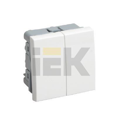 IEK  Праймер  Выключатель  Белый  2-клавишный на 2 модуля ВК1-22-00-П  CKK-40D-VD2-K01