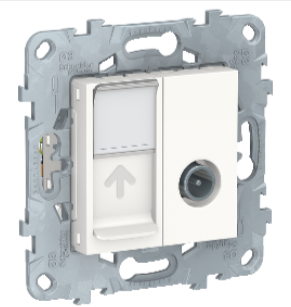 Schneider Electric Unica NEW  Белый Розетка TV 1-местная + компьютерная RJ45 категория 6 UTP, NU547018