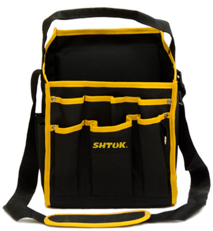 Сумка монтажника открытая , цвет черный/оранжеваый  SHTOK.