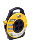 Удлинитель силовой на пластиковой катушке IEK 4*20м. с з/к евро. с термозащитой УК20 2P+PE ПВС 3*1.0м2 Industrial