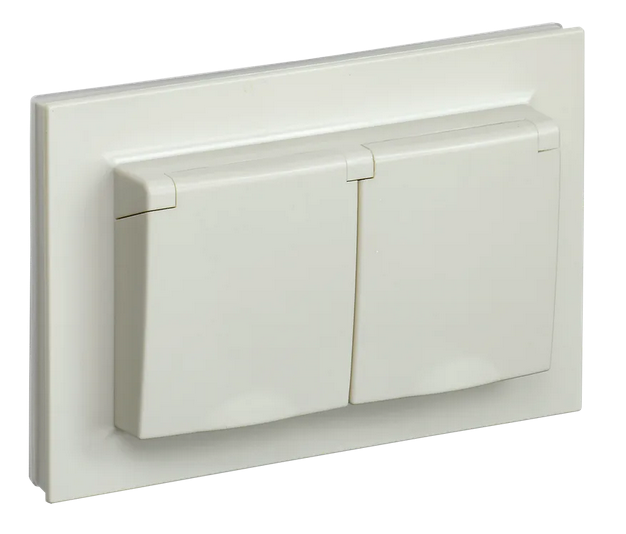 BRITE Роз. 2-я с кр. 16А в сб IP44 РСбш12-3-44-БрКр беж. IEK