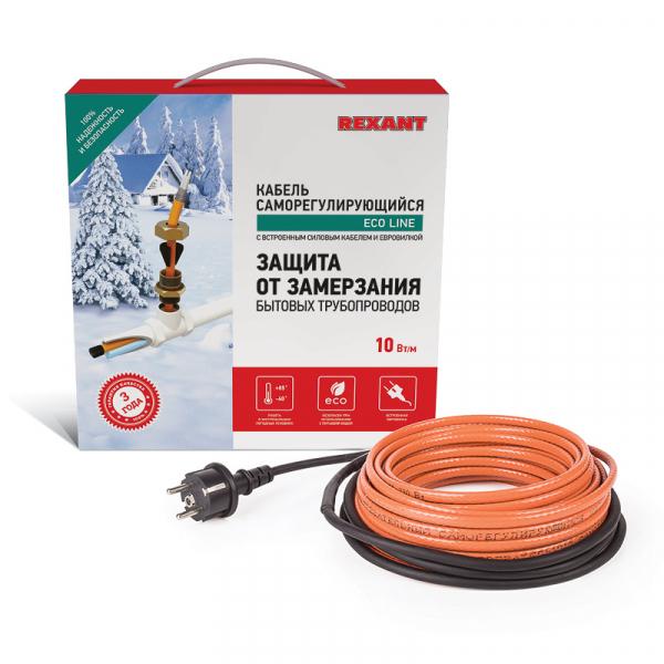 Саморегулируемый греющий кабель (комплект в трубу) 10HTM2-CT ( 6м/60Вт)  REXANT 51-0603