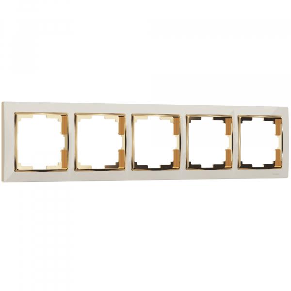 Werkel  Snabb Слоновая Кость-Золото Рамка 5-местная WL03-Frame-05-ivory-GD a035251