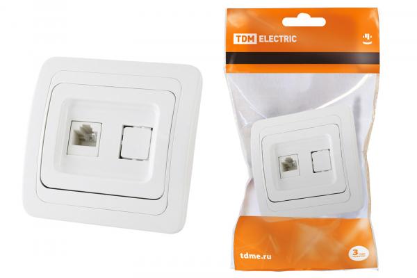 TDM  Валдай  Белый Розетка компьютерная RJ-45 SQ1804-0013