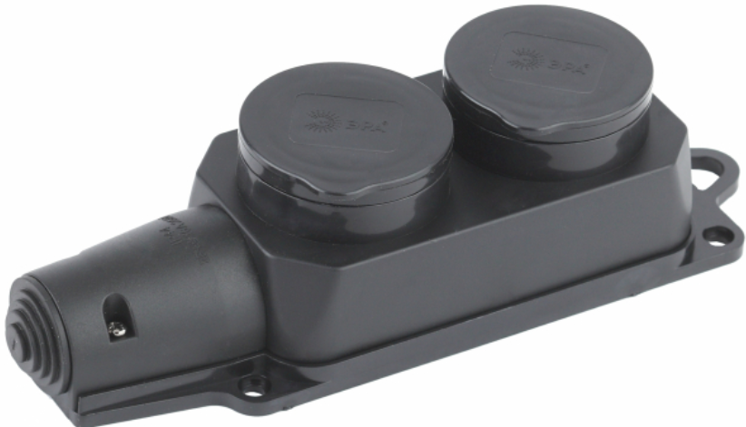 K-2e-IP44  ЭРА Колодка 2гн, c заземл., каучук, IP44 (10/60/1080)