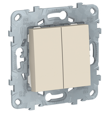 Schneider Electric Unica NEW Бежевый Выключатель 2-клавишный, схема 5, 10 AX, 250 В, NU521144