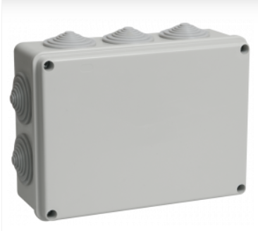 Коробка распаячная ОП 190х140х70 IP55 10 вводов  RAL7035, 10 КМ4124 IEK UKO11-190-140-070-K41-55