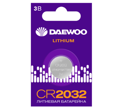 Элемент питания DAEWOO CR2032 2021 BL-1 (кратно 1)