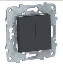 Schneider Electric Unica NEW Антрацит Переключатель 2-клавишный, 2 х схема 6, NU521354