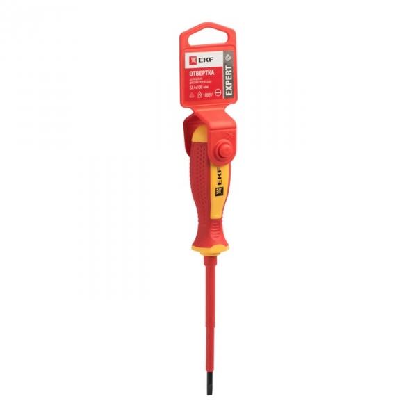 Отвертка шлицевая диэлектрическая SL 4х100мм, 1000В Expert  EKF