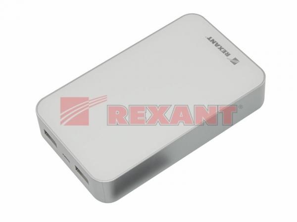 Портативное зарядное устройство Power Bank 13 000 mAh 2хUSB 1А, 2.1А REXANT 30-1301