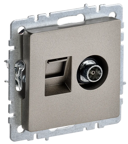 BRITE Роз. двойная TV+RJ45 кат.5E РТВ/РК12-БрШ шамп. IEK