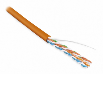 UUTP4-C5E-S24-IN-LSZH-OR-305 (305 м) Кабель витая пара, неэкран. U/UTP, категория 5e, 4 пары (24 AWG), одножильный (solid), LSZH, нг(С)-HF, -20°C – +75°C, оранжевый - гарантия: 15 лет компонентная, 25 лет системная Hyperline