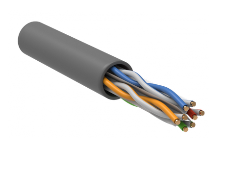 U/UTP, кат.6 4x2х23AWG solid, LSZH, 305м, серый ITK Кабель связи витая пара
