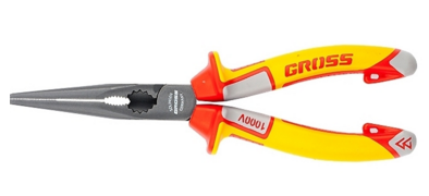 Длинногубцы диэлектр. 205 мм 1000 В, трехкомп. рукоятки // GROSS 17177