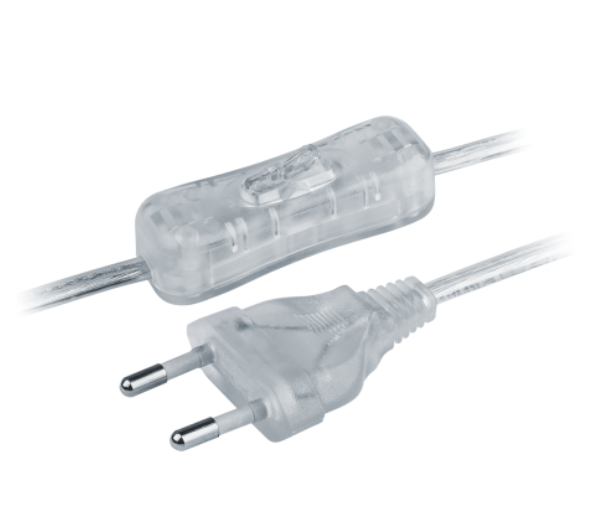 Шнур Navigator 61 723 NPS-FS-170-2x0.5-TR 1.7м с выключателем прозрачный