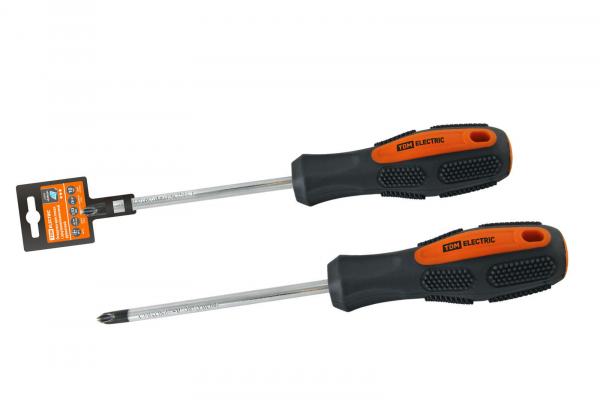 Отвертка крестовая PH 2х150 мм, двухкомпонентная, CR-V, серия "Алмаз" TDM