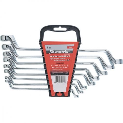 Набор ключей накидных 8шт. (6-22мм), CrV, Elliptical, зерк. хромирование// MATRIX Master