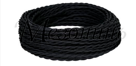 МезонинЪ Черный Провод витой ПВХ 3х2,5 GE70152-05 (кратно 50)