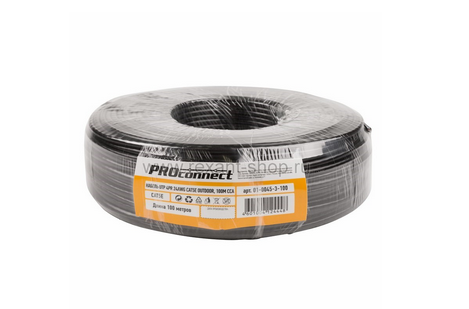 UTP 4PR 24AWG, CCA, CAT5e наружный (OUTDOOR) (бухта 100 м)  кабель PROconnect 01-0045-3-100