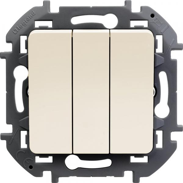 Legrand INSPIRIA Слоновая кость Выключатель 3-клавишный IP20 скрытая установка 673641