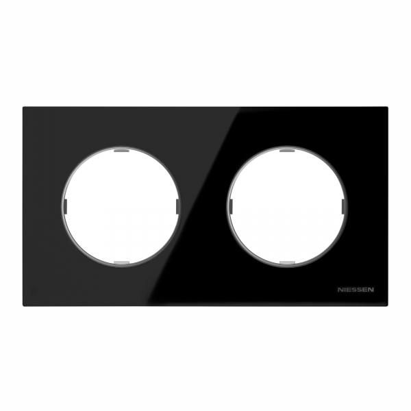 ABB Рамка 2-постовая, серия SKY Moon, цвет стекло чёрное /2CLA867200A3101/