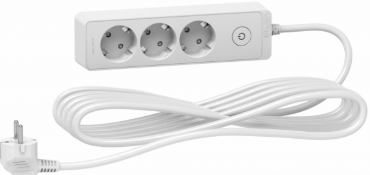 Удлинитель 3 розетки  2К+З кабель 5м белый Schneider Electric